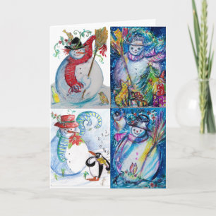 SNOWMEN CHRISTMAS PARTY AND PENGUIN'S SERENADE HOLIDAY CARD
