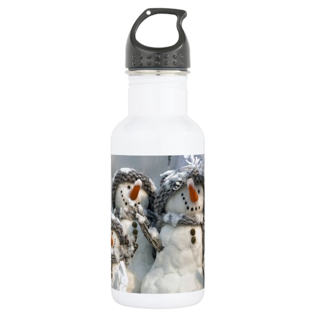 Snowmen Christmas Water Bottle (Front)