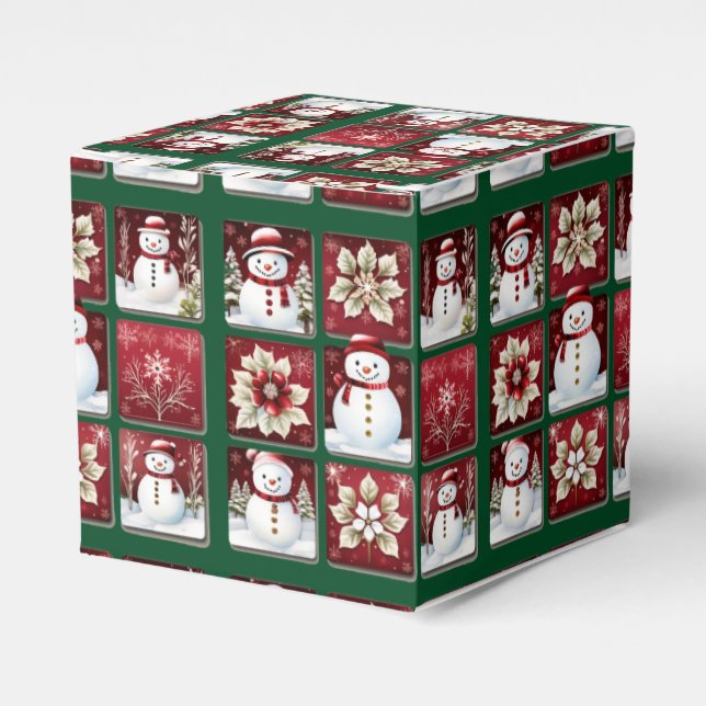 Snowmen Collage Favor Boxes (Front Side)