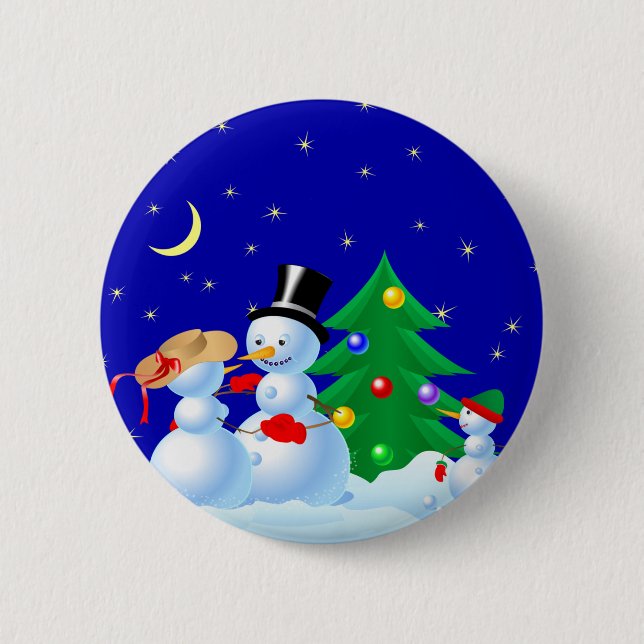 Snowmen Dancing Button (Front)