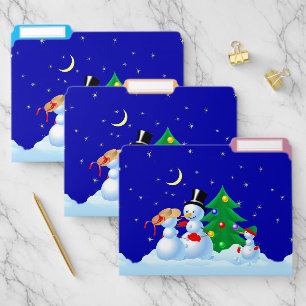 Snowmen Dancing File Folder