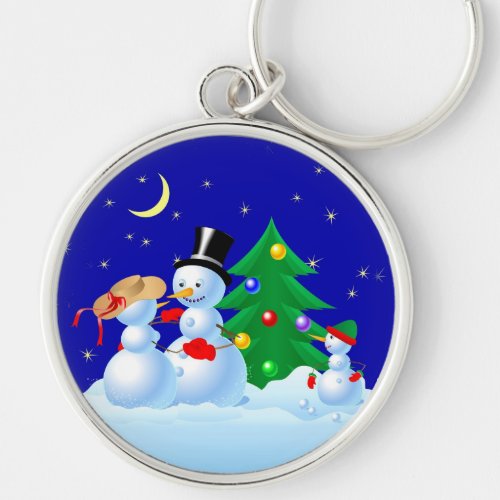 Snowmen Dancing Keychain