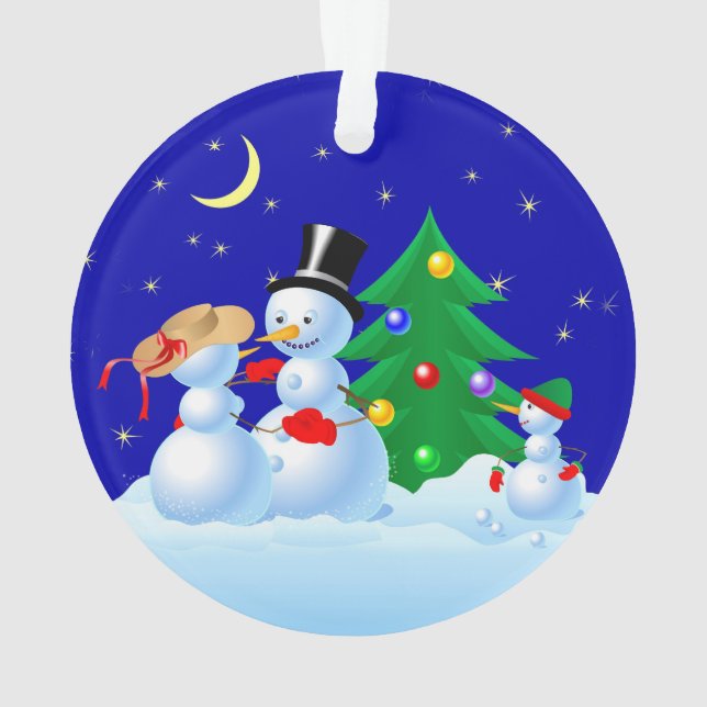 Snowmen Dancing Ornament (Back)