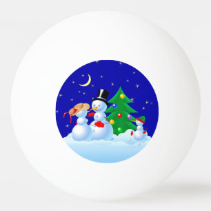 Snowmen Dancing Ping-Pong Ball