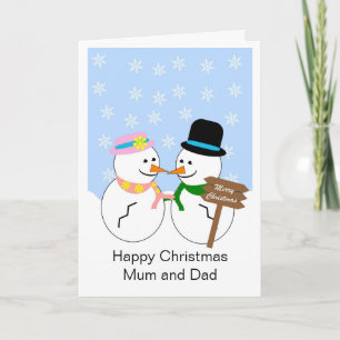 Snowmen Design Mother And Father Christmas Card