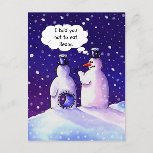 Snowmen Dont eat beans Postcard