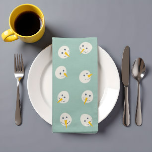 Snowmen Faces -  Cloth Napkin