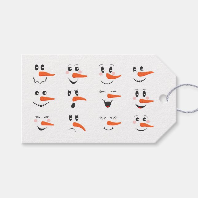 Snowmen Faces Gift Tags (Front (Horizontal))