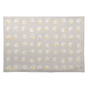 Snowmen Faces Winter  Cloth Placemat