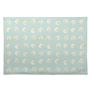 Snowmen Faces Winter  Cloth Placemat