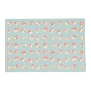 Snowmen Faces with hats + Christmas Trees Winter  Placemat