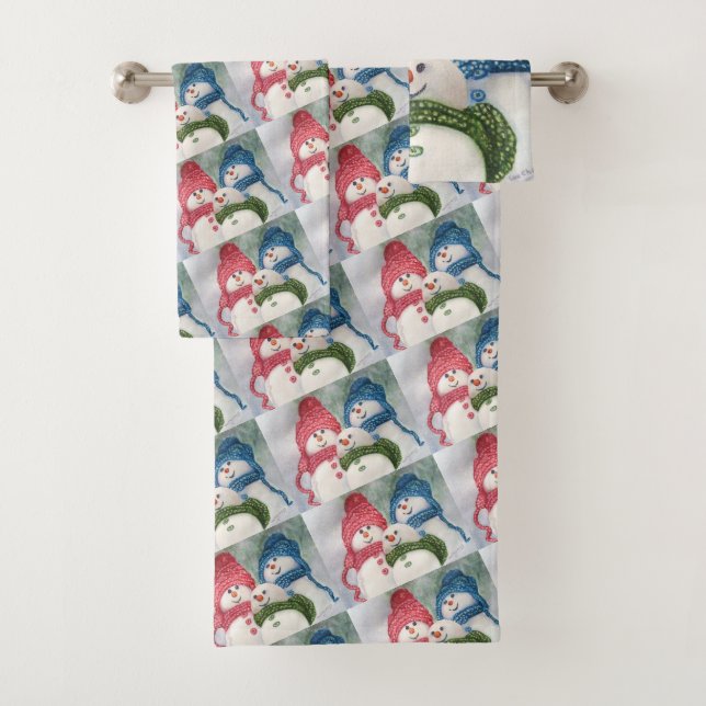 SNOWMEN FAMILY BATH TOWEL SET (Insitu)