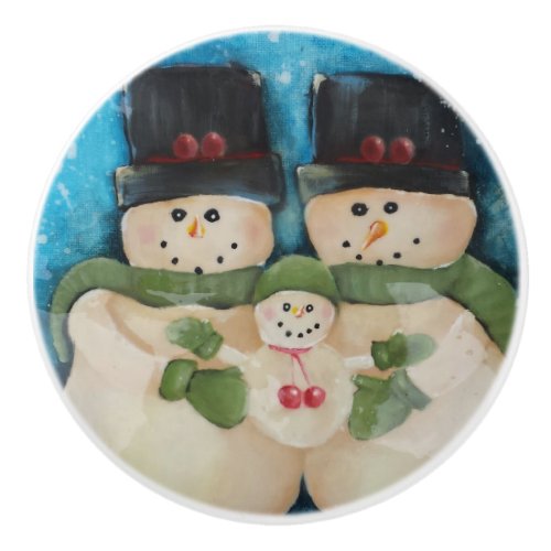 Snowmen Family cabinet Knobs