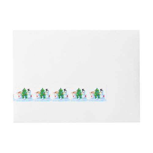 Snowmen Family Fun Wrap Around Address Label