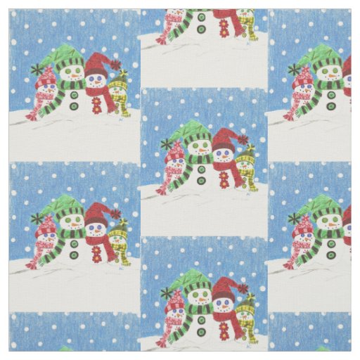 Snowmen family (pattern) fabric