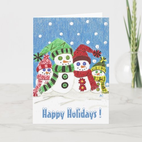 Snowmen Family Portrait Holiday Card