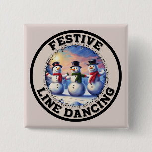 Snowmen Festive Line Dancing Button