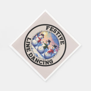 Snowmen Festive Line Dancing Napkins