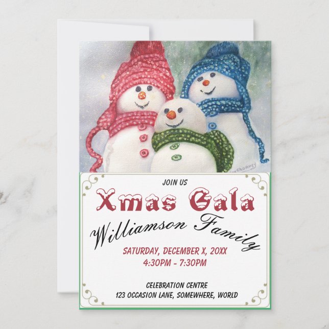 SNOWMEN GALA PARTY INVITATION (Front)