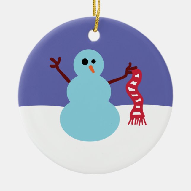 Snowmen Gone Wild Ceramic Ornament (Front)