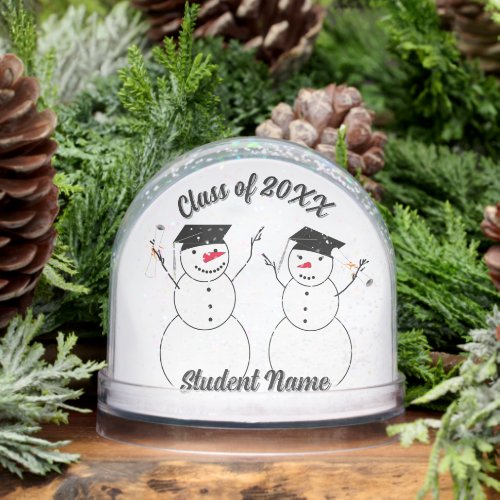 Snowmen Grads Graduation Snow Globe