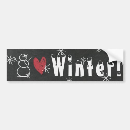 Snowmen Heart Winter Bumper Sticker