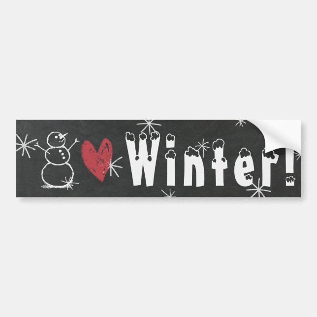 Snowmen Heart Winter Bumper Sticker (Front)