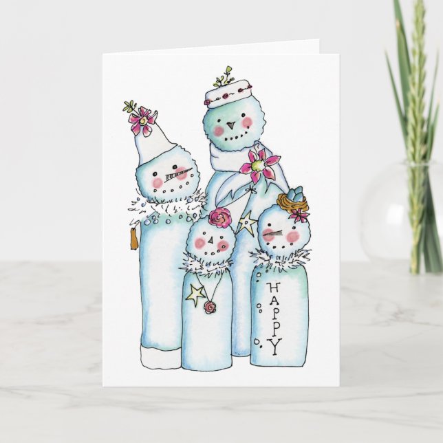 Snowmen Holiday Card (Front)