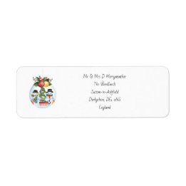 Snowmen in a Bauble Address Label