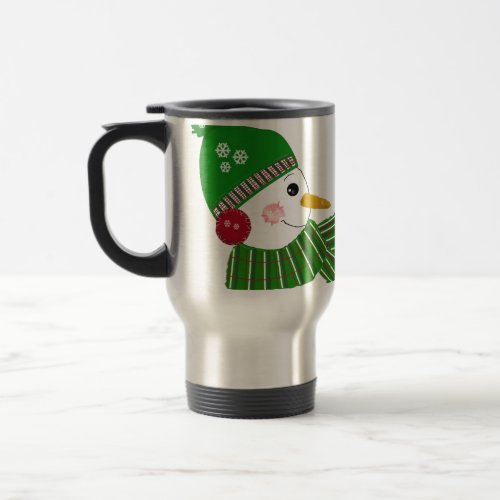 Snowmen in Green and Red Accessories Travel Mug