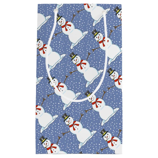 Snowmen in the Snow Christmas Gift Bag (Front)