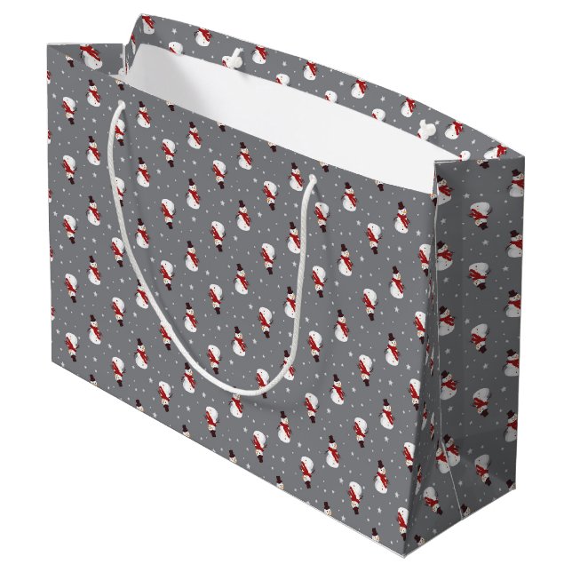 Snowmen Large Gift Bag (Back Angled)
