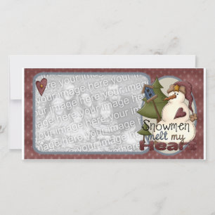 Snowmen Melt My Heart Christmas Photo Card