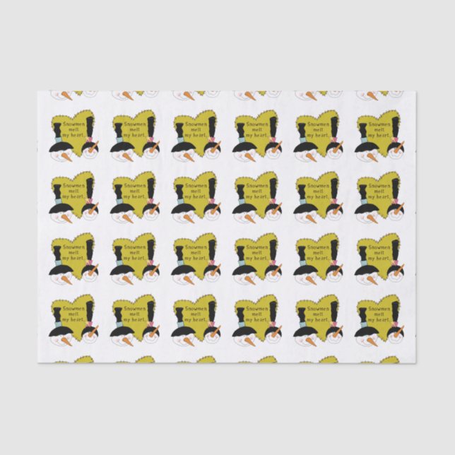 Snowmen Melt My Heart Holiday Tissue Paper (Front)