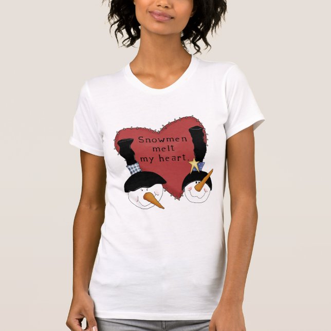 Snowmen Melt My Heart Tshirts and Gifts (Front)