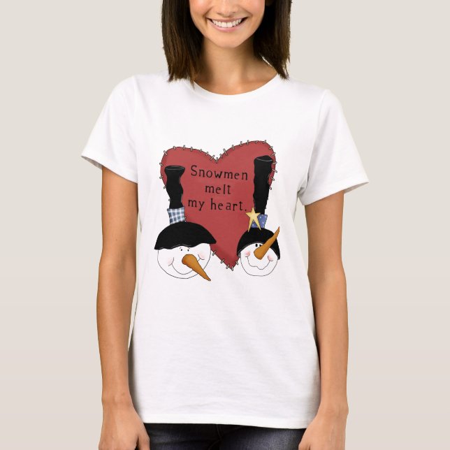 Snowmen Melt My Heart Tshirts and Gifts (Front)