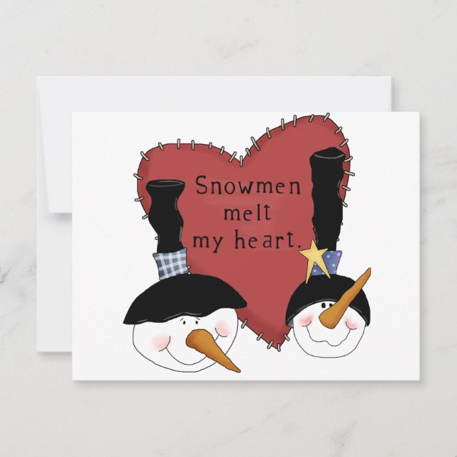 Snowmen Melt My Heart Tshirts and Gifts (Front)