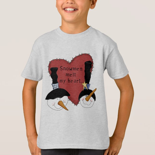 Snowmen Melt My Heart Tshirts and Gifts (Front)