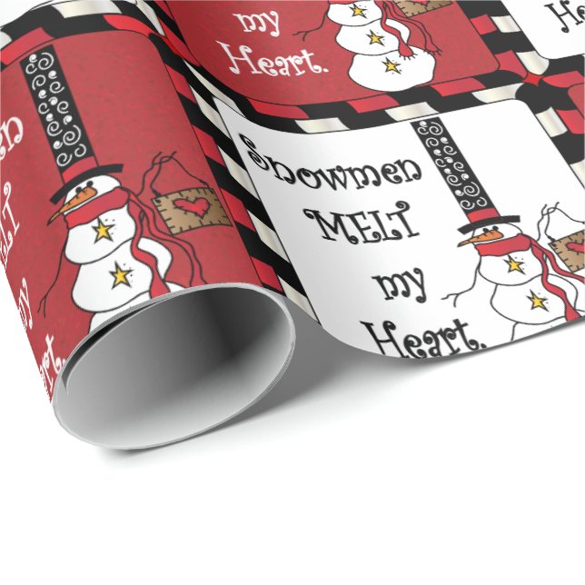 Snowmen Melt your Heart | Christmas Wrapping Paper (Roll Corner)