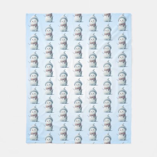 Snowmen party fleece blanket