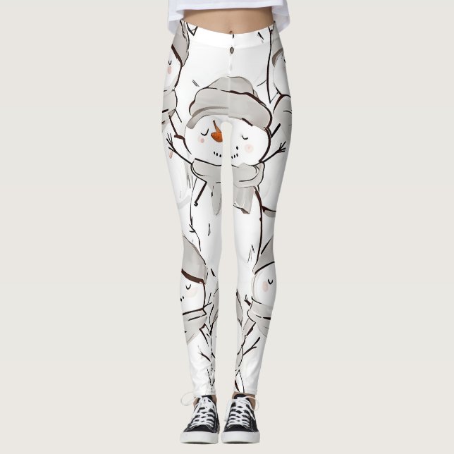Snowmen pattern leggings (Front)