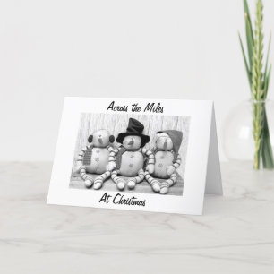 SNOWMEN SAY ACROSS THE MILES AT CHRISTMAS HOLIDAY CARD