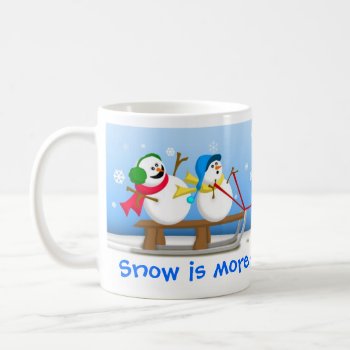 Snowmen Sledding Mug by Snowmie at Zazzle