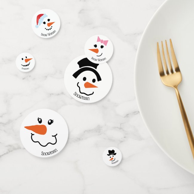 Snowmen SnowWomen Design Table Confetti