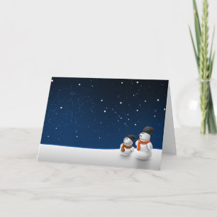 Snowmen Stargazing Holiday Card