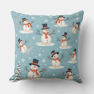 snowmen throw pillow
