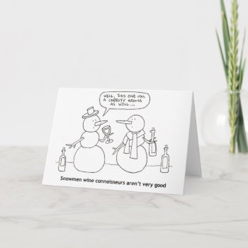 Snowmen Wine Tasting Funny Greeting Card by Unique_Christmas at Zazzle