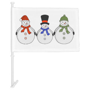 Snowmen Winter has come Car Flag