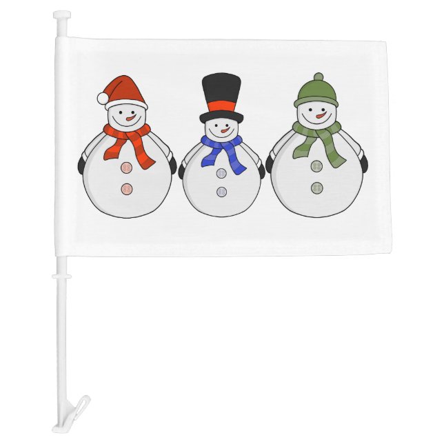 Snowmen Winter has come Car Flag (Front)