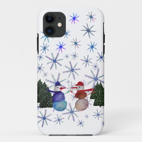 Snowmen Winter Joy iPhone 11 Case